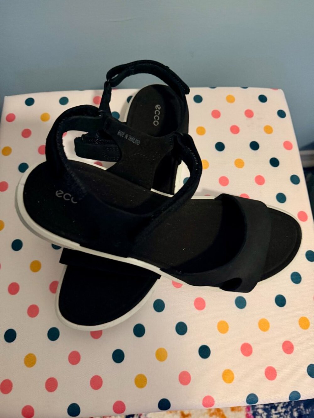 ECCO Cruise II Leather Sport Sandals Black/White | EU 43 / US 12 | EUC